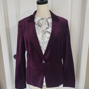 White House Black Market Rich Plum Velvet Blazer